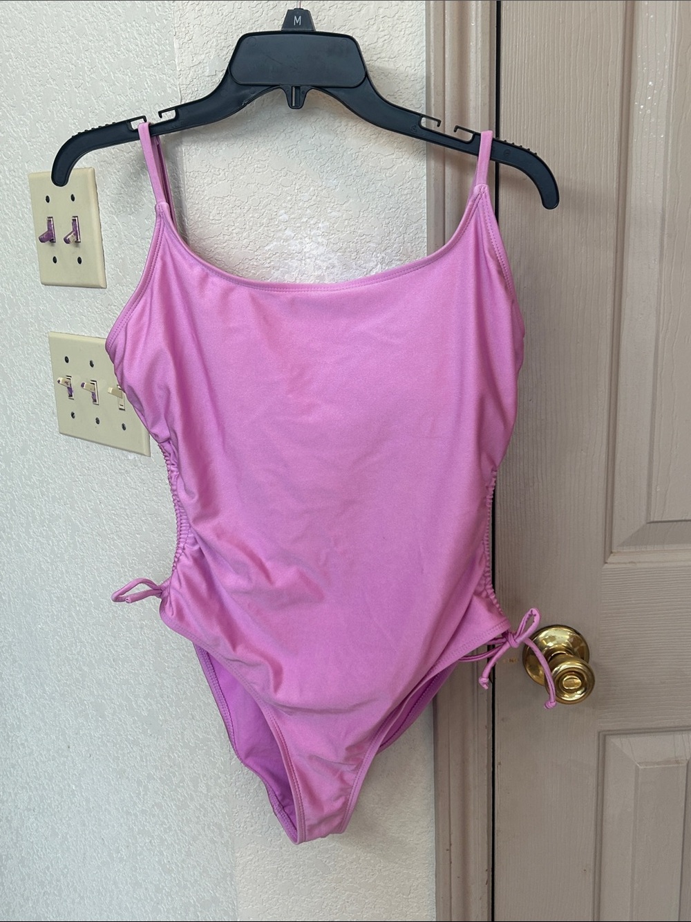 Pink One-Piece Swimsuit with Side Ties